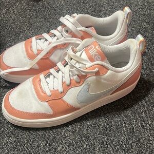 Nike Big Kid White and Peach Sneakers